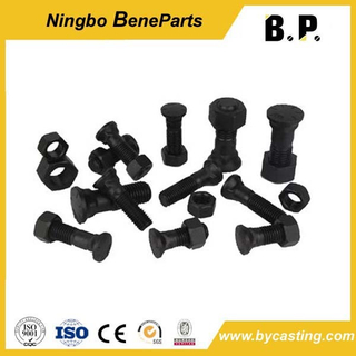 Perno de arado Pernos de oruga 5f8933 /02090-11205 Tornillo 10.9 12.9 Grado 40cr 42CrMo Perno y tuerca de segmento hexagonal de acero al carbono